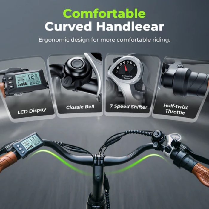 【KuKirin isinwheel ucity】750W Electric Cruiser Bike - Image 6